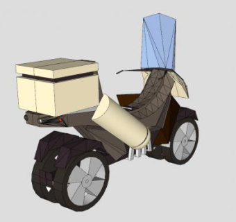 四轮摩托车概念车SU模型下载_sketchup草图大师SKP模型