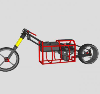 摩托车构架SU模型下载_sketchup草图大师SKP模型