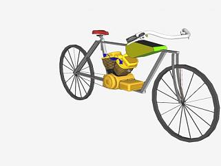 <em>摩托</em>自行车SU模型下载_sketchup草图大师SKP模型