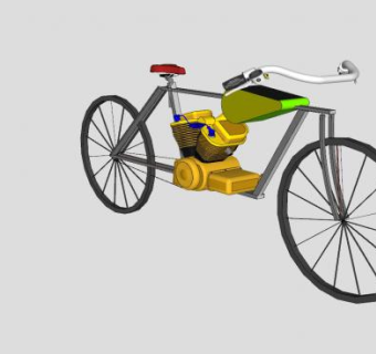 摩托自行车SU模型下载_sketchup草图大师SKP模型