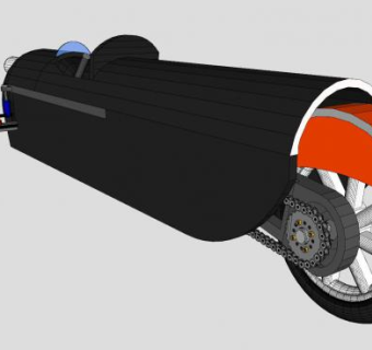 三轮摩托赛车SU模型下载_sketchup草图大师SKP模型