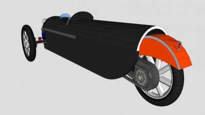 三轮摩托赛车SU模型下载_sketchup草图大师SKP模型