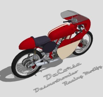 125cc摩托车SU模型下载_sketchup草图大师SKP模型