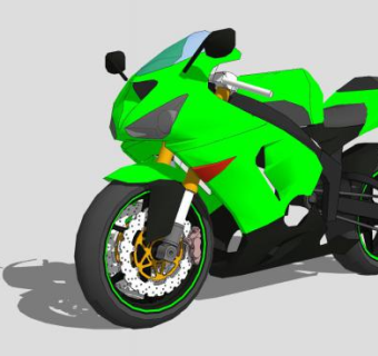 川崎ZX6R摩托车SU模型下载_sketchup草图大师SKP模型