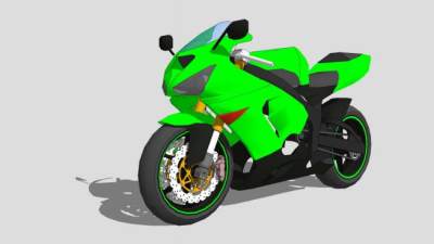 川崎ZX6R摩托车SU模型下载_sketchup草图大师SKP模型