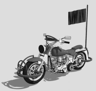 荒野摩托车SU模型下载_sketchup草图大师SKP模型