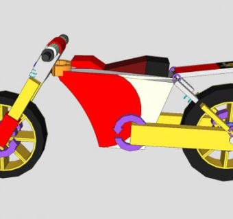 简易型摩托车SU模型下载_sketchup草图大师SKP模型