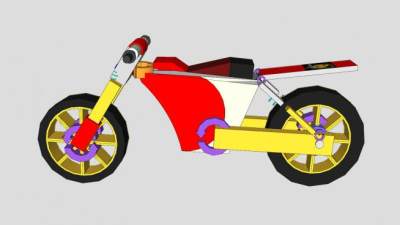 简易型摩托车SU模型下载_sketchup草图大师SKP模型