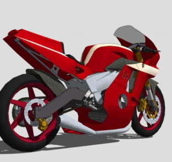 本田CBR125RR摩托车SU模型下载_sketchup草图大师SKP模型