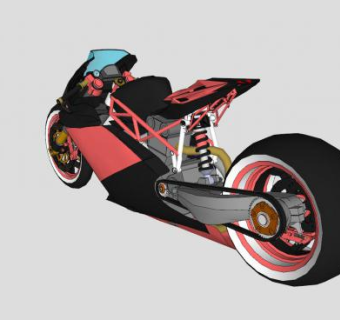 杜卡迪998摩托跑车SU模型下载_sketchup草图大师SKP模型