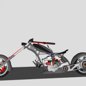 软尾摩托车内部构架SU模型下载_sketchup草图大师SKP模型