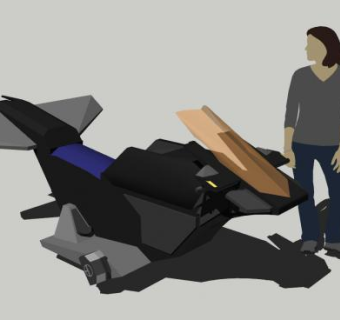 喷气概念摩托车SU模型下载_sketchup草图大师SKP模型