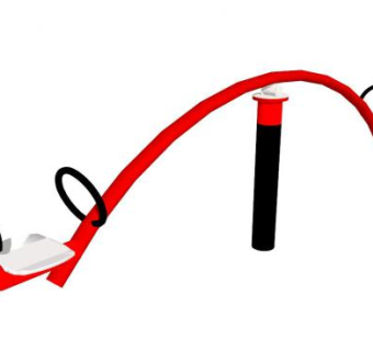 红色跷跷板SU模型下载_sketchup草图大师SKP模型