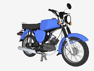 老式S51摩托车SU模型下载_sketchup草图大师SKP模型