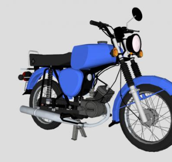 老式S51摩托车SU模型下载_sketchup草图大师SKP模型