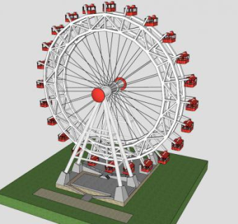 游乐摩天轮SU模型下载_sketchup草图大师SKP模型