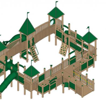 亚瑟王庭院操场设备SU模型下载_sketchup草图大师SKP模型