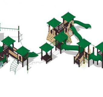 博得尔操场设备由游乐市场SU模型下载_sketchup草图大师SKP模型