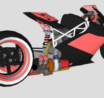 杜卡迪998s摩托车SU模型下载_sketchup草图大师SKP模型