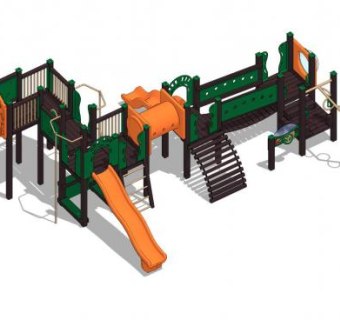 秋季操场设备游乐场SU模型下载_sketchup草图大师SKP模型