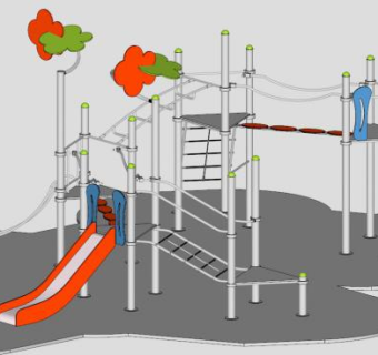 金属游乐场SU模型下载_sketchup草图大师SKP模型