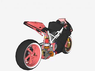 杜卡迪998s摩托车跑车SU模型下载_sketchup草图大师SKP模型