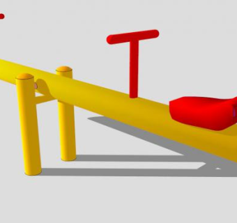 公园跷跷板SU模型下载_sketchup草图大师SKP模型