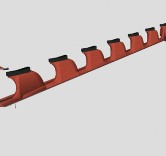 韦士柏加长版踏板车SU模型下载_sketchup草图大师SKP模型