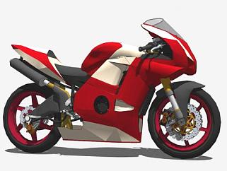杜卡迪999r摩托车SU模型下载_sketchup草图大师SKP模型