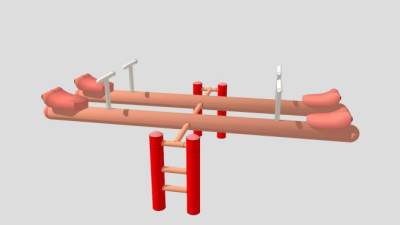 双跷跷板SU模型下载_sketchup草图大师SKP模型