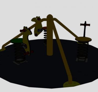 弹簧旋转木马SU模型下载_sketchup草图大师SKP模型