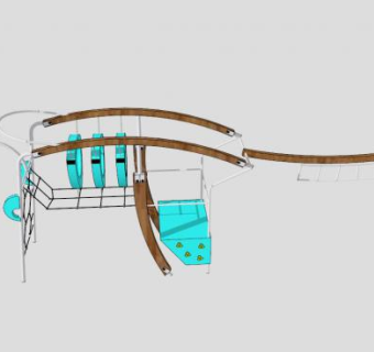 恐龙儿童游戏设备SU模型下载_sketchup草图大师SKP模型