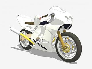 本田CBR250RR摩托赛车SU模型下载_sketchup草图大师SKP模型