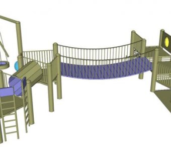操场游乐设备SU模型下载_sketchup草图大师SKP模型