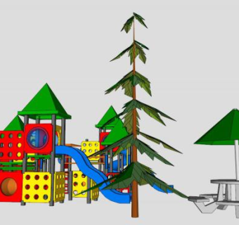 运动场游乐设备SU模型下载_sketchup草图大师SKP模型