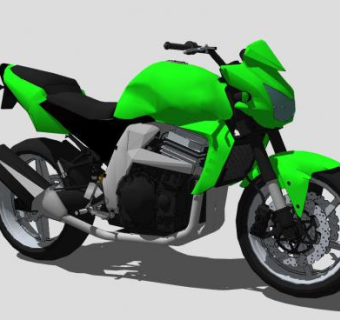 川崎Z750摩托车SU模型下载_sketchup草图大师SKP模型