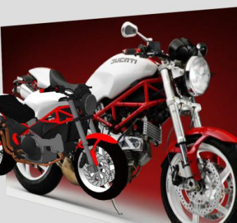 杜卡迪怪兽摩托车SU模型下载_sketchup草图大师SKP模型