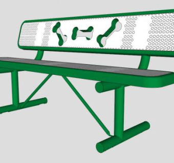 狗骨头主题板凳设备SU模型下载_sketchup草图大师SKP模型
