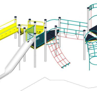 钢丝攀岩设备SU模型下载_sketchup草图大师SKP模型