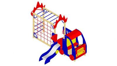 儿童游戏设备救火车SU模型下载_sketchup草图大师SKP模型