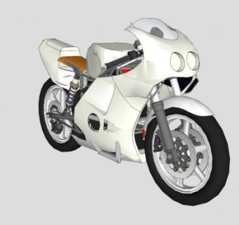 电动摩托车SU模型下载_sketchup草图大师SKP模型