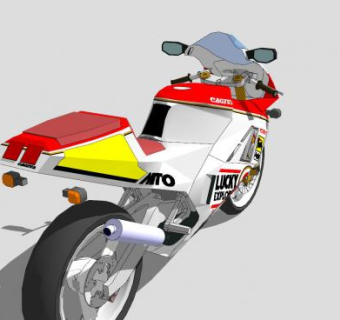 卡吉瓦摩托车赛车SU模型下载_sketchup草图大师SKP模型