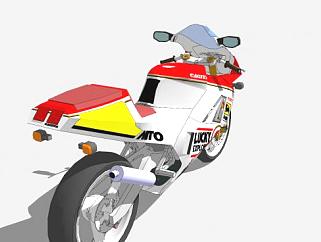 卡吉<em>瓦</em>摩托车赛车SU模型下载_sketchup草图大师SKP模型