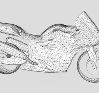 摩托车三维线框图SU模型下载_sketchup草图大师SKP模型