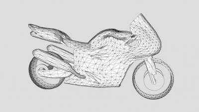 摩托车三维线框图SU模型下载_sketchup草图大师SKP模型