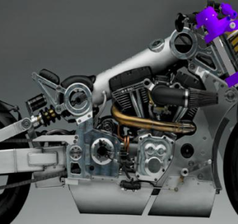 全铝P120摩托车前叉SU模型下载_sketchup草图大师SKP模型