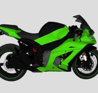 川崎ZX10R摩托车SU模型下载_sketchup草图大师SKP模型