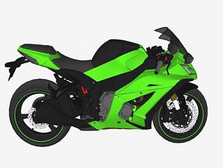 川崎ZX10R摩托车SU模型下载_sketchup草图大师SKP模型