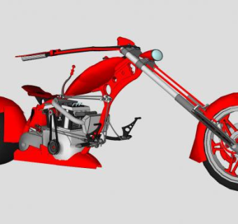红色街车车辆SU模型下载_sketchup草图大师SKP模型