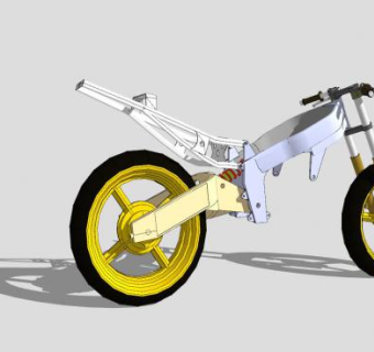 本田CBR250车骨架SU模型下载_sketchup草图大师SKP模型